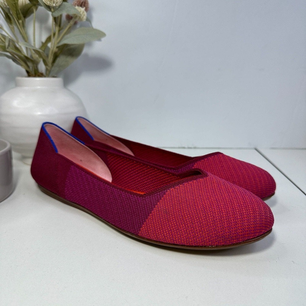 Rothy's Pomegranate Pop Flats Shoes Round Toe Slip On Women's Size 10.5